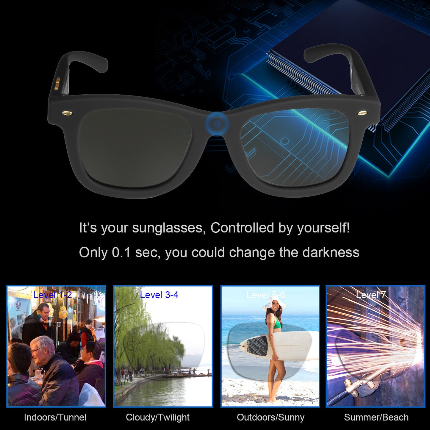 Manually Adjustable ND Sunglasses