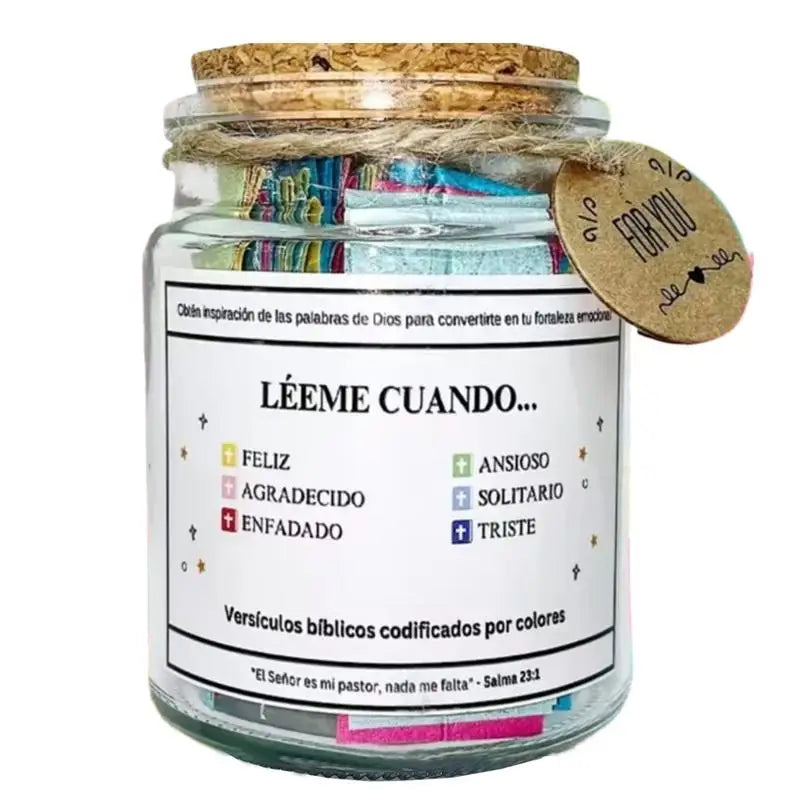 German/Spanish/English Bible Verses Jar